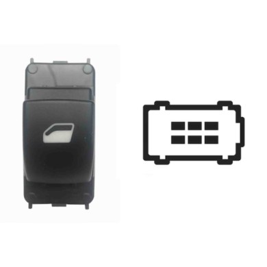 SCT105.JPG Interruttore Alzacristalli Porta Anteriore Sx dx 6 Pin Citroen Berlingo Dal 04/2008 Al 01/2013 Dal 04/2008