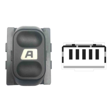 SCT109.JPG Interruttore Alzacristalli Porta Anteriore Sx dx Alzacristalli Comfort 5 Pin Citroen Berlingo Dal 12/2002 Al 03/2008