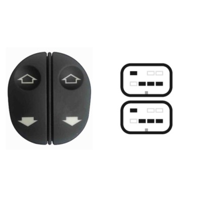 SFD104.JPG Blocco Comandi Alzacristalli Porta Anteriore Sx 2 Interruttori 8 Pin Ford Fiesta Dal 01/1994 Al 10/2005