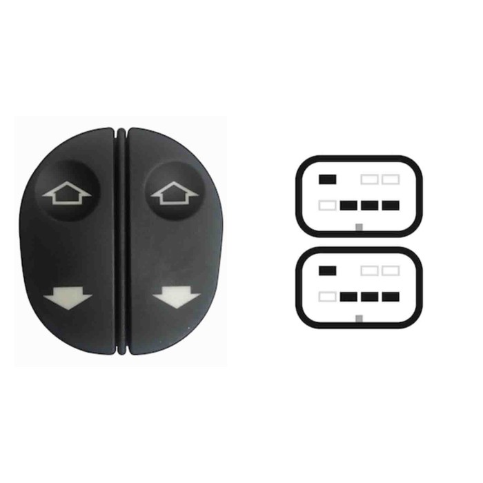 SFD104.JPG Blocco Comandi Alzacristalli Porta Anteriore Sx 2 Interruttori 8 Pin Ford Fiesta Dal 01/1994 Al 10/2005