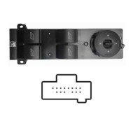 SFD107.JPG Blocco Comandi Alzacristalli Porta Anteriore Sx Ford Focus Dal 11/2004 Al 01/2008