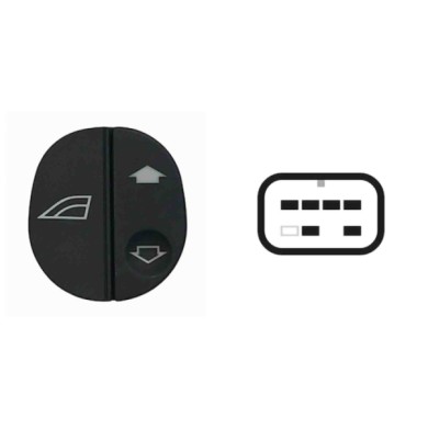 SFD113.JPG Interruttore Alzacristalli Porta Anteriore Dx (con Logo Alzacristalli) 6 Pin Ford Fiesta Dal 01/1994 Al 10/2005