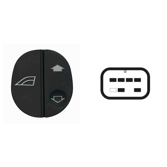 SFD113.JPG Interruttore Alzacristalli Porta Anteriore Dx (con Logo Alzacristalli) 6 Pin Ford Fiesta Dal 01/1994 Al 10/2005