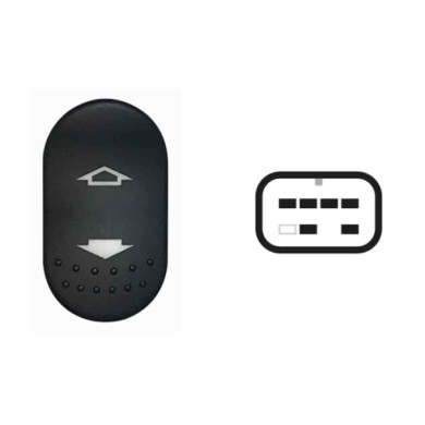 SFD115.JPG Interruttore Alzacristalli Porta Anteriore Dx Alzacristalli Senza Funzione Comfort 6 Pin Ford Focus Dal 10/1998 Al 08