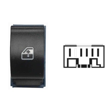 SFT100.JPG Interruttore Alzacristalli Porta Anteriore Dx 5 Pin Fiat Doblo' Dal 06/2006 Al 10/2009