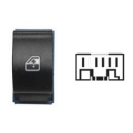 Interruttore Alzacristalli Porta Anteriore Dx 5 Pin Fiat Doblo' Dal 06/2006 Al 10/2009