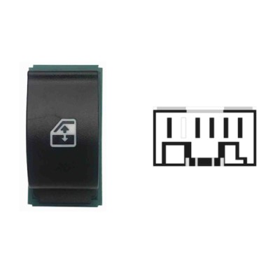 SFT101.JPG Interruttore Alzacristalli Anteriore Sx Porta Anteriore Sx 5 Pin Fiat Doblo' Dal 06/2006 Al 10/2009