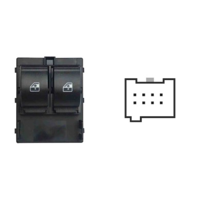 SFT104.JPG Blocco Comandi Alzacristalli Porta Anteriore Sx 2 Interruttori 8 Pin Citroen Nemo Dal 12/2007 Dal 09/2008