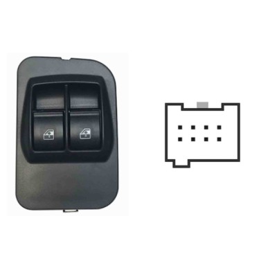 SFT114.JPG Pulsantiera Alzacristalli Porta Anteriore Sx 2 Interruttori 8 Pin Citroen Nemo Dal 12/2007 Dal 09/2008