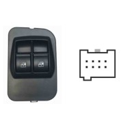 Pulsantiera Alzacristalli Porta Anteriore Sx 2 Interruttori 8 Pin Citroen Nemo Dal 12/2007 Dal 09/2008