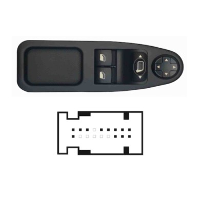 SFT115.JPG Pulsantiera Alzacristalli Porta Anteriore Sx Citroen Jumpy Dal 01/2007 Al 04/2016