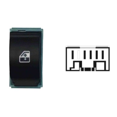 SFT125.JPG Interruttore Alzacristalli 5 Pin Connettore Nero Fiat Idea Dal 10/2003 Al 12/2012