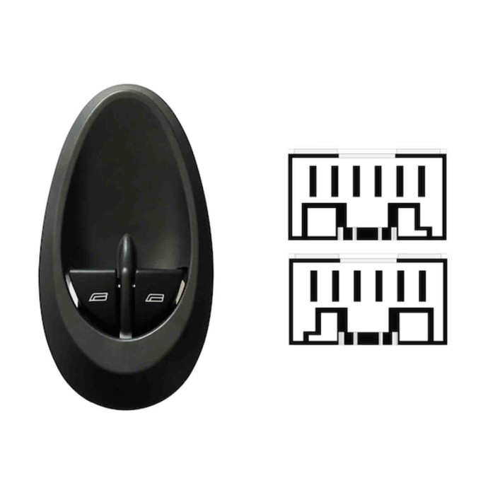 SID102.JPG Pulsantiera Alzacristalli Porta Anteriore Sx Retrovisori Manuali 2 Interruttori 12 Pin Iveco Daily Dal 02/2000 Al 04/