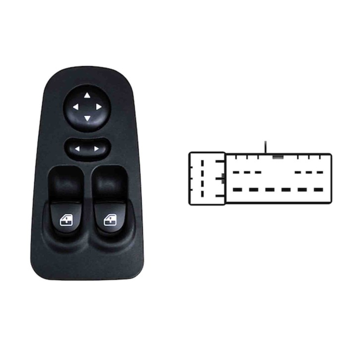 SLN101.JPG Pulsantiera Alzacristalli Porta Anteriore Sx Retrovisori Elettrici 2 Interruttori 16 Pin Lancia Ypsilon Dal 07/2003 A