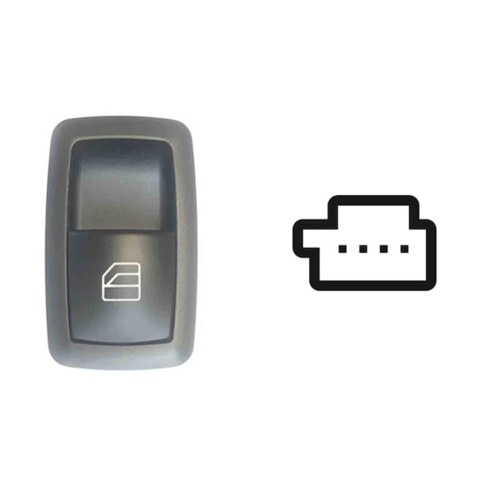 SMB101.JPG Interruttore Alzacristalli Porta Anteriore Dx Porta Posteriore Sx dx Colore Nero 4 Pin Mercedes Classe A W169 09/2004