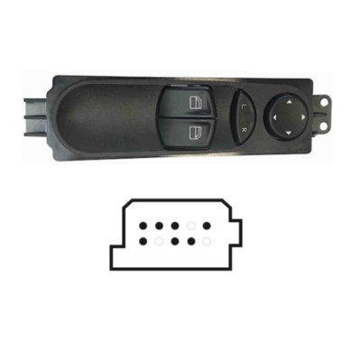 SMB102.JPG Pulsantiera Azacristalli Porta Anteriore Sx 7 Pin Mercedes Viano W639 Dal 03/2004 Al 09/2010