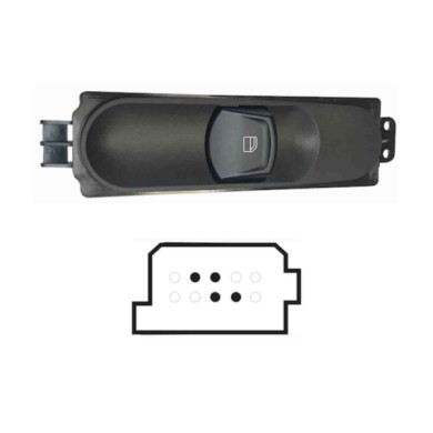 SMB104.JPG Pulsantiera Alzacristalli Porta Anteriore Dx 1 Interruttore 4 Pin Mercedes Viano W639 Dal 03/2004 Al 09/2010