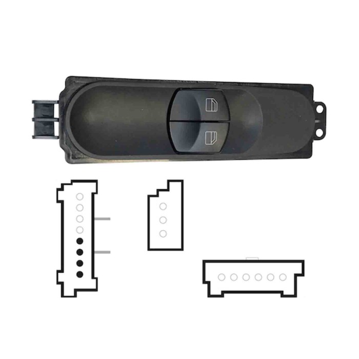 SMB105.JPG Pulsantiera Alzacristalli Porta Anteriore Sx Retrovisori Manuali 2 Interruttori 4 Pin Mercedes Sprinter Dal 05/2009