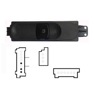 SMB106.JPG Pulsantiera Alzacristalli Porta Anteriore Dx 1 Interruttore 3 Pin Mercedes Sprinter Dal 05/2009 Dal 09/2006