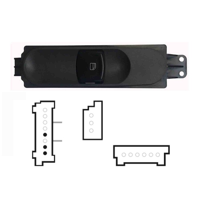SMB106.JPG Pulsantiera Alzacristalli Porta Anteriore Dx 1 Interruttore 3 Pin Mercedes Sprinter Dal 05/2009 Dal 09/2006