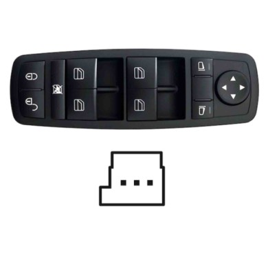 SMB107.JPG Blocco Comandi Alzacristalli Porta Anteriore Sx Mercedes Classe B T245 Dal 04/2005 Al 11/2011
