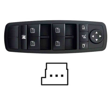 SMB111.JPG Blocco Comandi Alzacristalli Porta Anteriore Sx Mercedes Classe M W164 Dal 07/2005 Al 11/2011
