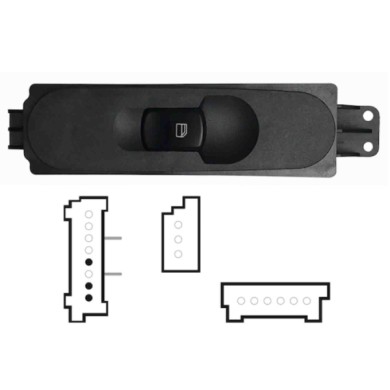 SMB120.JPG Pulsantiera Alzacristalli Porta Anteriore Dx 1 Interruttore 3 Pin Mercedes Sprinter Dal 05/2009 Dal 09/2006