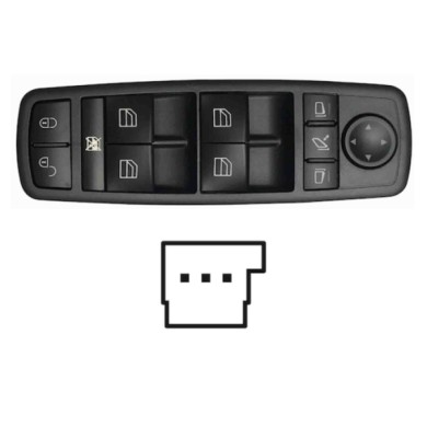 SMB122.JPG Blocco Comandi Alzacristalli Porta Anteriore Sx Mercedes Classe B T245 Dal 04/2005 Al 11/2011