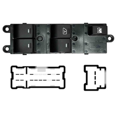 SNS100.JPG Blocco Comandi Alzacristalli Porta Anteriore Sx Nissan Navara Dal 07/2005 Al 04/2010