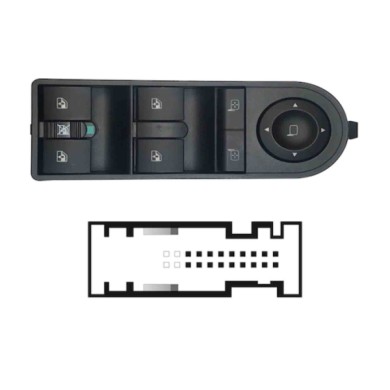 SOP100.JPG Blocco Comandi Alzacristalli Porta Anteriore Sx Opel Astra H Dal 03/2004 Al 03/2011