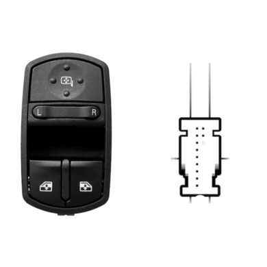SOP102.JPG Blocco Comandi Alzacristalli Porta Anteriore Sx Opel Corsa D Dal 09/2006 Al 10/2014