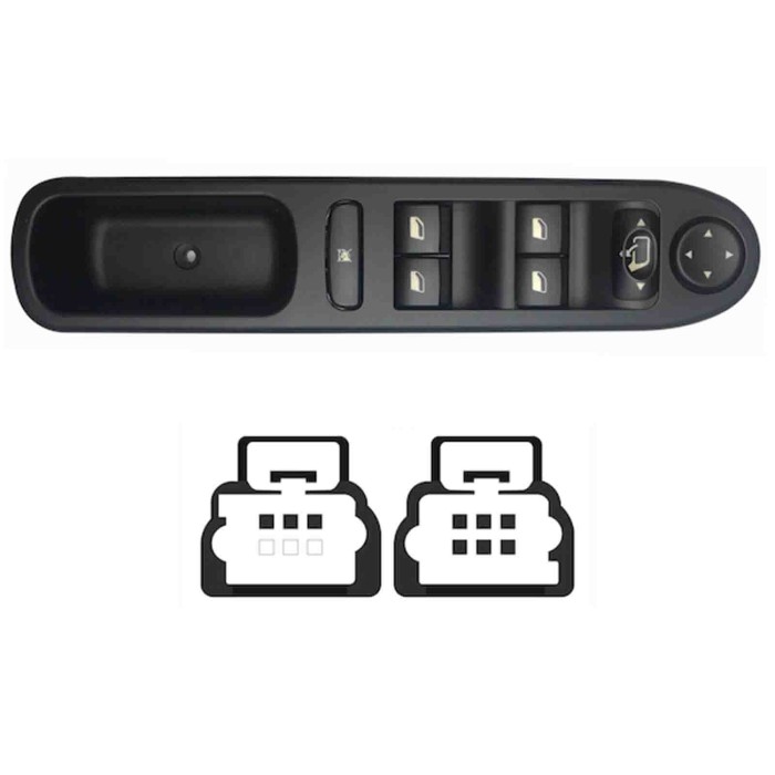 SPG101.JPG Pulsantiera Alzacristalli Porta Anteriore Sx Peugeot 307 Dal 04/2001 Al 07/2008