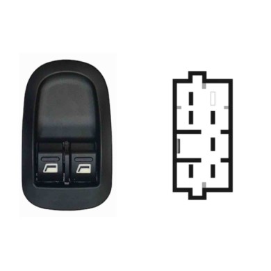 SPG103.JPG Blocco Comandi Alzacristalli Porta Anteriore Sx Peugeot 206 Dal 09/1998 Al 02/2009