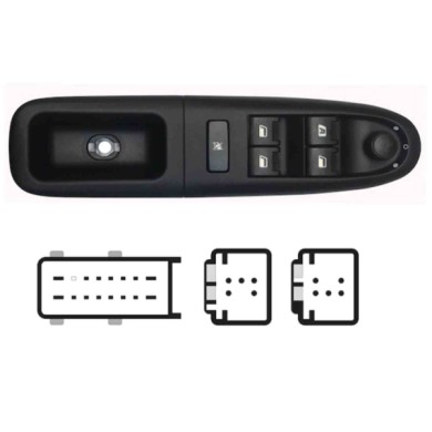 SPG104.JPG Pulsantiera Alzacristalli Porta Anteriore Sx Peugeot 406 Dal 09/1995 Al 04/2004