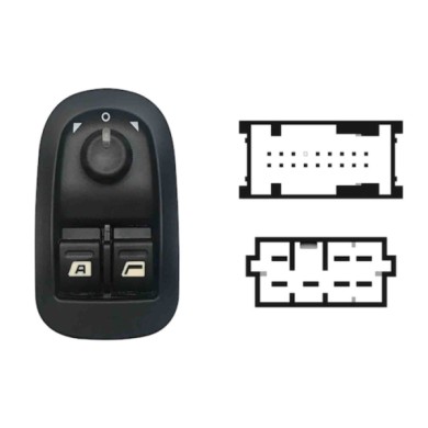 SPG120.JPG Blocco Comandi Alzacristalli Porta Anteriore Sx Peugeot 206 Dal 09/1998 Al 02/2009