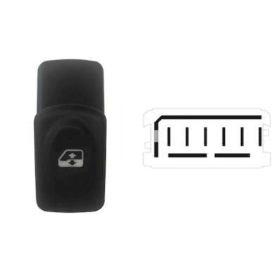 SRN100.JPG Interruttore Alzacristalli 6 Pin Colore Nero Renault Clio Ii Dal 03/1998 Al 06/2001