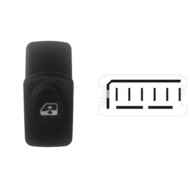 SRN100.JPG Interruttore Alzacristalli 6 Pin Colore Nero Renault Clio Ii Dal 03/1998 Al 06/2001