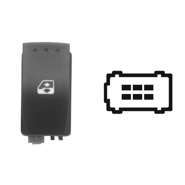 SRN102.JPG Interruttore Alzacristalli Porta Anteriore Sx dx 6 Pin Connettore Marrone Renault Master Dal 12/2003 Al 01/2006