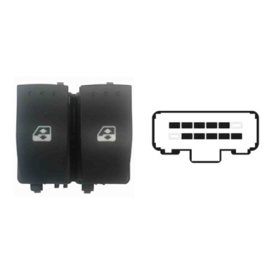 SRN103.JPG Blocco Comandi Alzacristalli Anteriori Renault Clio Ii Serie 2 Dal 07/2001 Al 09/2005