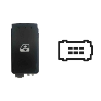 SRN104.JPG Interruttore Alzacristalli Porta Anteriore Renault Megane Ii Dal 10/2002 Al 12/2005
