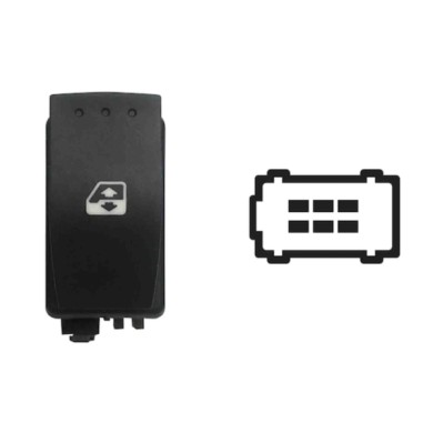 SRN105.JPG Interruttore Alzacristalli Porta Anteriore Dx 6 Pin Connettore Marrone Nissan Primastar Dal 09/2002 Al 10/2006