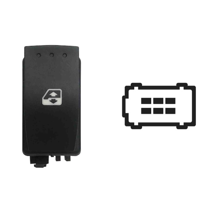 SRN105.JPG Interruttore Alzacristalli Porta Anteriore Dx 6 Pin Connettore Marrone Nissan Primastar Dal 09/2002 Al 10/2006
