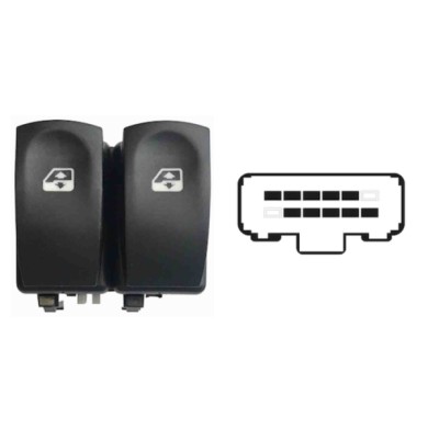 SRN106.JPG Blocco Comandi Alzacristalli Anteriori Porta Ant. Sx Renault Clio Iii Dal 10/2005 Al 06/2012