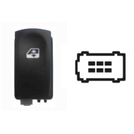 Interruttore Alzacristalli Porta Anteriore Dx Porta Posteriore Sx dx 6 Pin Connettore Nero Renault Clio Iii 10/2005-06/2012