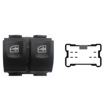 SRN109.JPG Blocco Comandi Alzacristalli Anteriori Porta Anteriore Sx 2 Interruttori 7 Pin Connettore Giallo Renault Captur 04/20