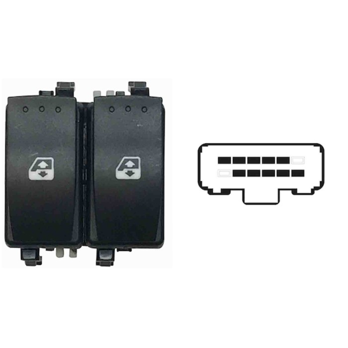 SRN111.JPG Blocco Comandi Alzacristalli Anteriori Sx 10 Pin Renault Laguna Ii Dal 03/2001 Al 07/2007