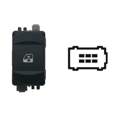 SRN112.JPG Interruttore Alzacristalli Porta Anteriore Dx 6 Pin Connettore Marrone Renault Megane Ii Serie 2 Dal 01/2006 Al 10/20