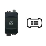 Interruttore Alzacristalli Porta Anteriore Dx 6 Pin Connettore Marrone Renault Megane Ii Serie 2 Dal 01/2006 Al 10/2008
