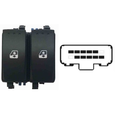 SRN113.JPG Blocco Comandi Alzacristalli Anteriori Renault Megane Ii Serie 2 Dal 01/2006 Al 10/2008