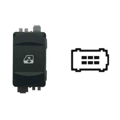 SRN116.JPG Interruttore Alzacristalli Porta Anteriore Dx Alzacristalli Comfort 6 Pin Connettore Grigio Renault Megane Ii 10/2002